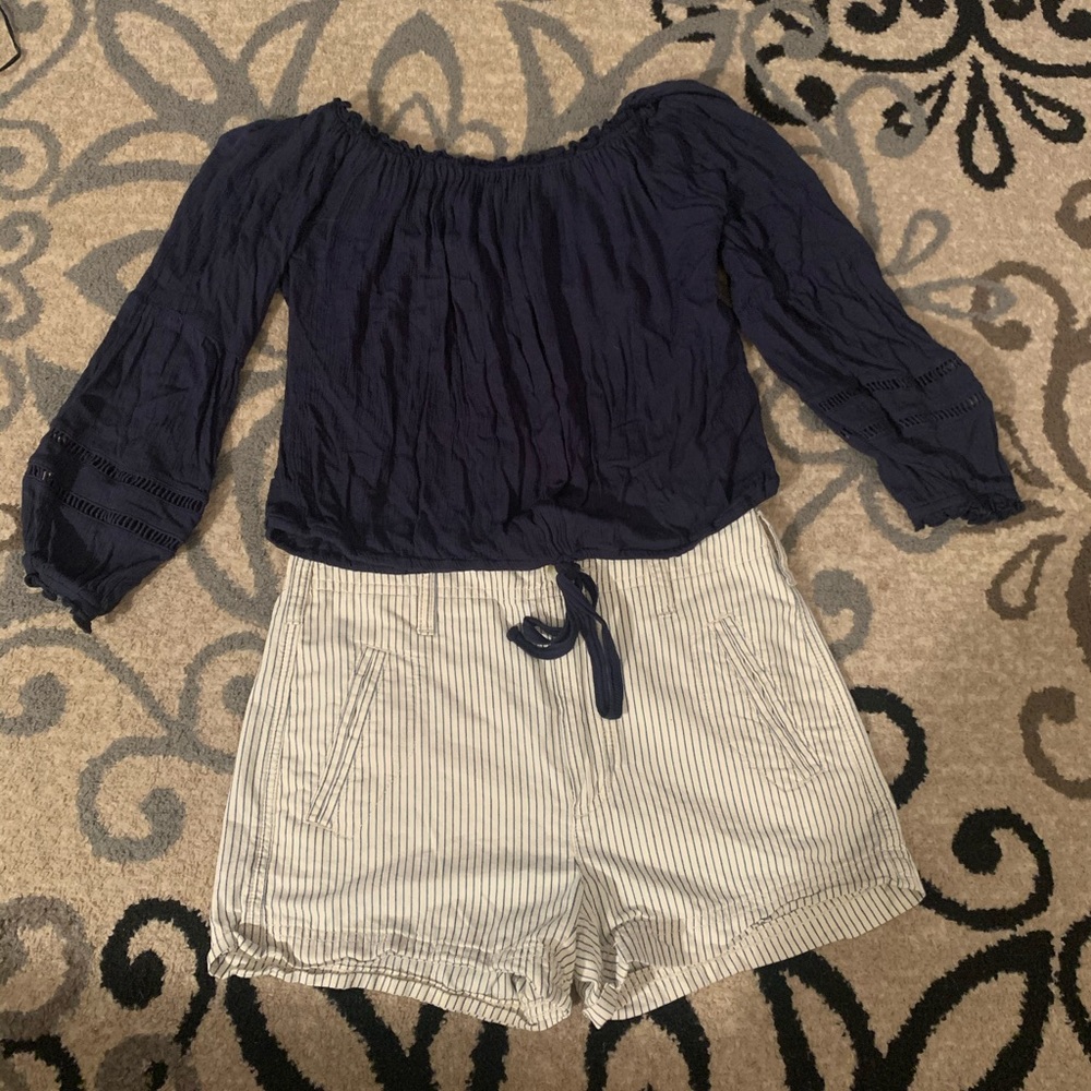 American eagle shorts and Hollister shirt